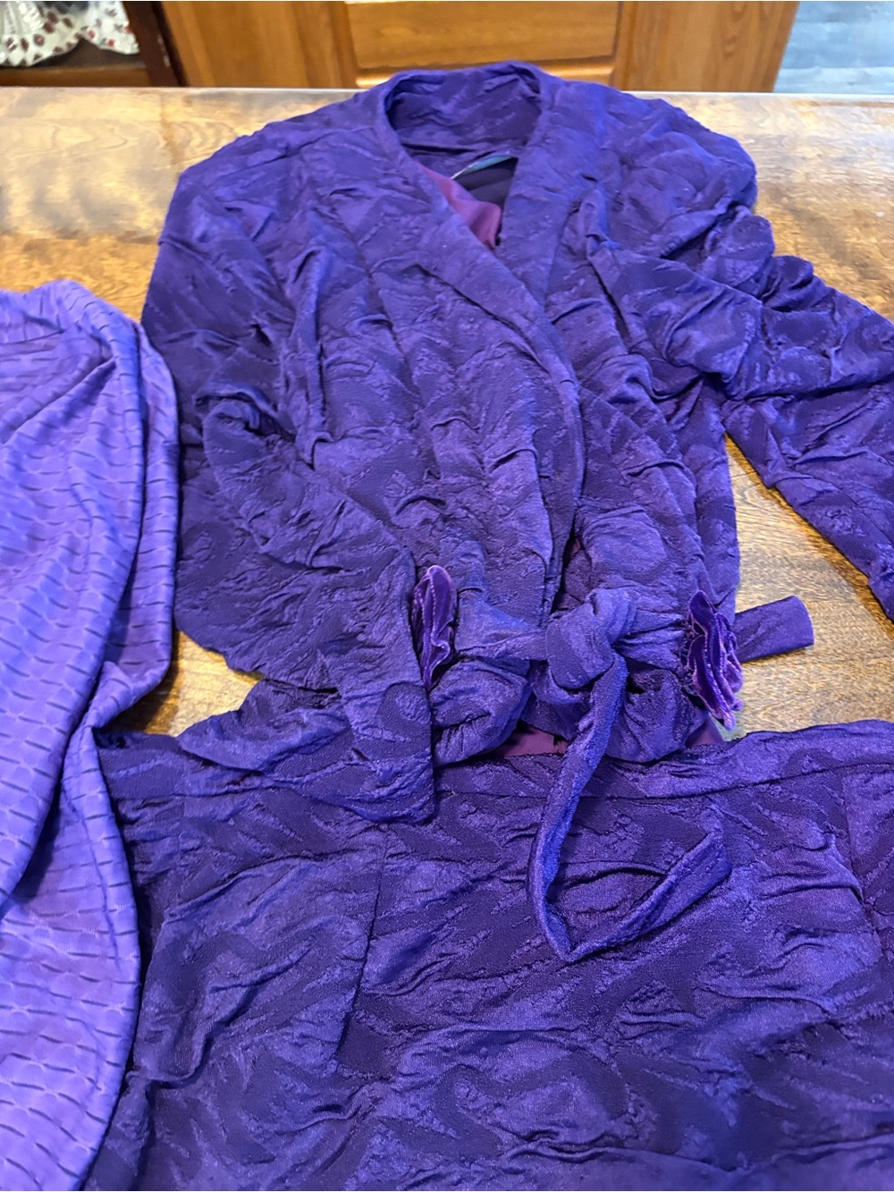 Purple Textured suit set - Picture 3 of 3